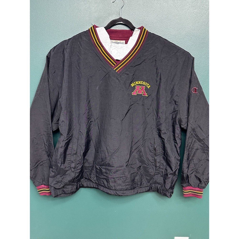 Champion NCAA Minnesota Badgers Black LS Embroidered Pullover Size 2XL - Picture 1 of 4
